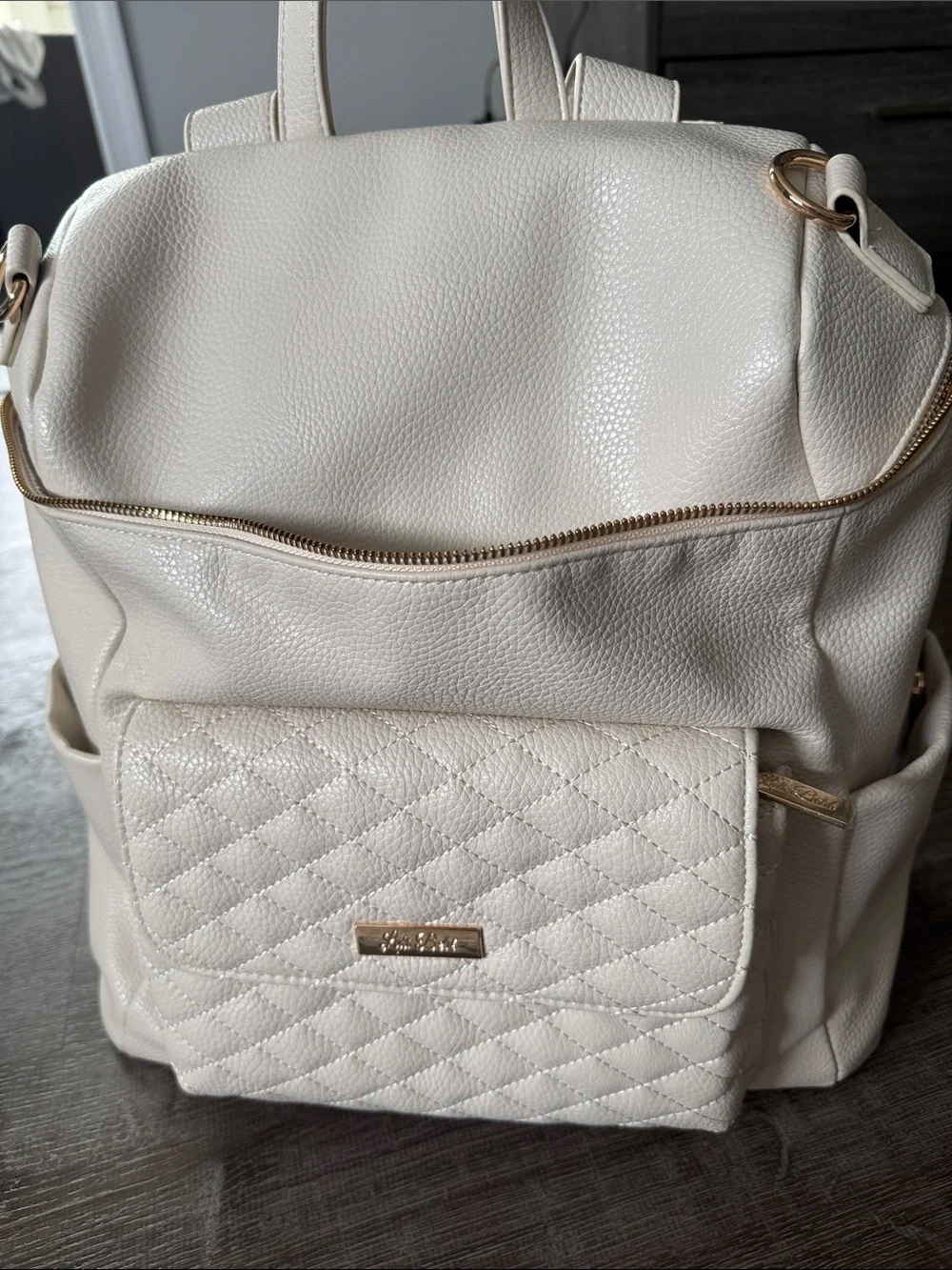 Luli Bebe- Monaco Diaper Bag Backpack - Pearl White